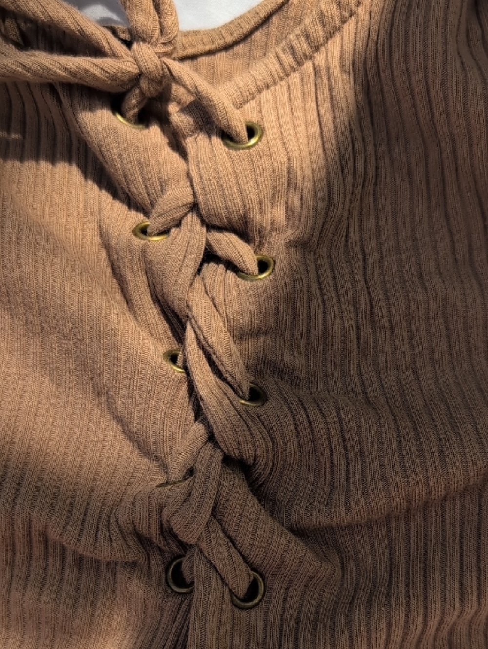 ekattire Ribbed Lace-Up Bodysuit - Picture 5 of 8